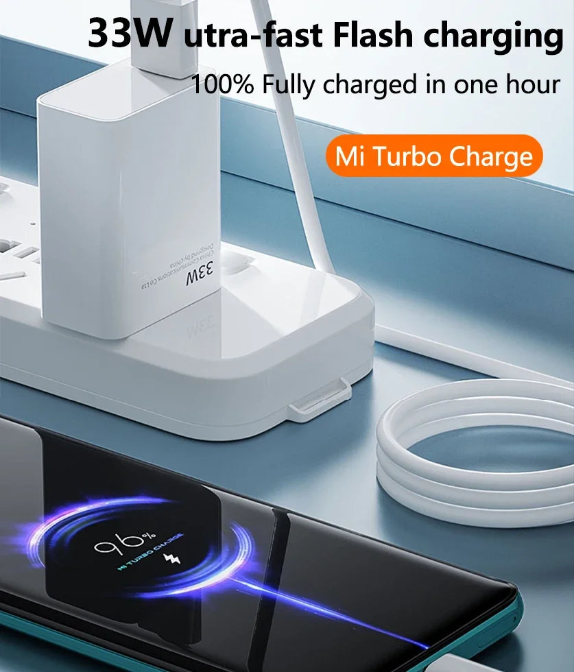 Original 33W Turbo Charge Super Fast Charger EU/US Adapter For Mi 11 10 Lite 5G Poco X3 M4 Pro Redmi Poco Smart Phone