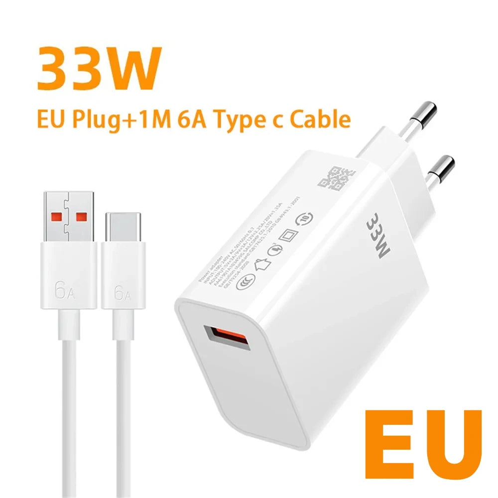 Original 33W Turbo Charge Super Fast Charger EU/US Adapter For Mi 11 10 Lite 5G Poco X3 M4 Pro Redmi Poco Smart Phone