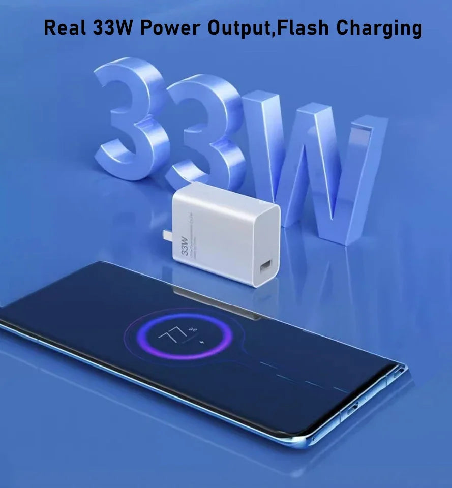 Original 33W Turbo Charge Super Fast Charger EU/US Adapter For Mi 11 10 Lite 5G Poco X3 M4 Pro Redmi Poco Smart Phone