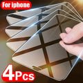 4PCS Tempered Glass for iPhone 11 12 13 14 15 16 17 Pro Max Screen Protector on for iPhone 12 13 Mini 7 8 6 Plus SE Glass