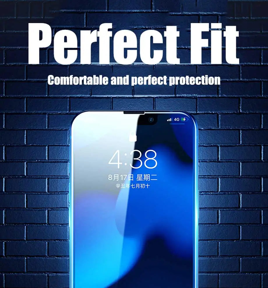 4PCS Tempered Glass for iPhone 11 12 13 14 15 16 17 Pro Max Screen Protector on for iPhone 12 13 Mini 7 8 6 Plus SE Glass