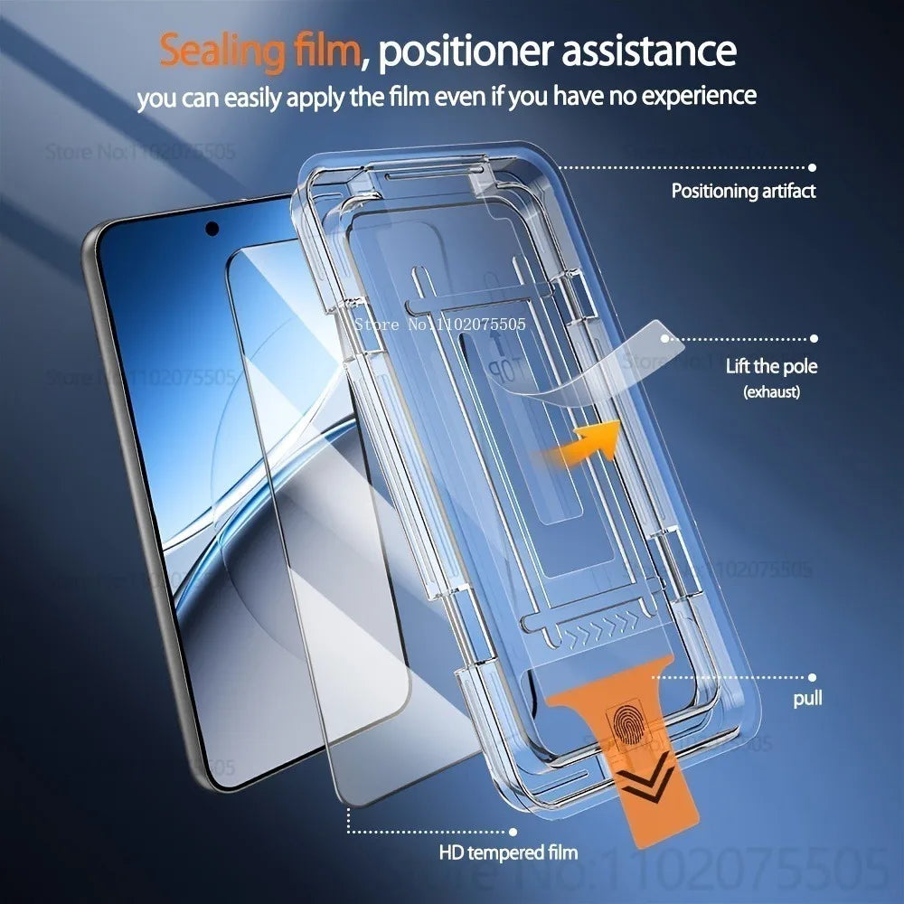 2Pcs Full Coverage Tempered Glass for IPhone17 17 Air 17 Promax 14 15 Plus 11 12 Promax 13 Mini 16 Promax One Click Installation