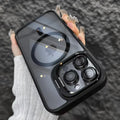 Luxury Magnetic Shockproof Phone Case For iPhone 15 14 13 12 16 17 Pro Max Plus Air 11 Funda Stand Glass Lens Protection Cover