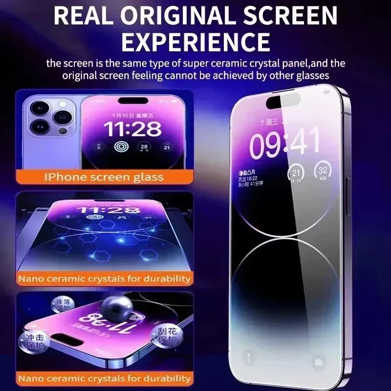 1-5PCS Dust Free Installation High-Definition Tempered Glass For iPhone 17 Pro Max 16 15Pro 14 Plus 13 12Mini 11 XR 17 Air Glass